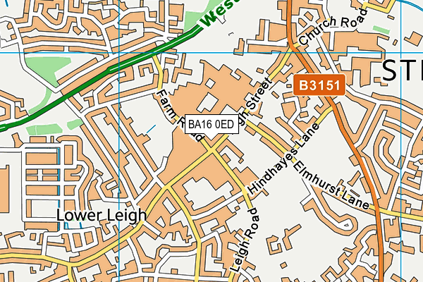 BA16 0ED map - OS VectorMap District (Ordnance Survey)