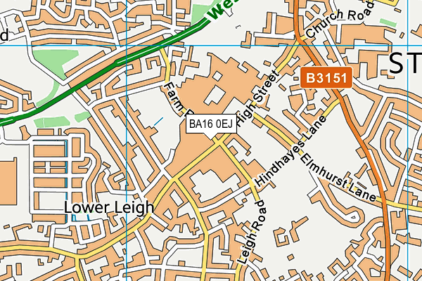 BA16 0EJ map - OS VectorMap District (Ordnance Survey)