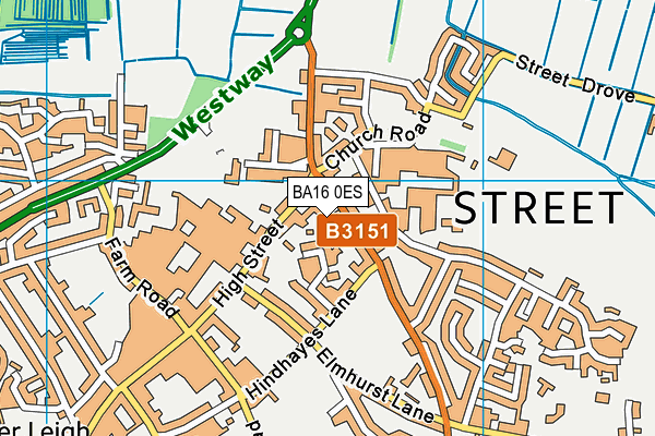 BA16 0ES map - OS VectorMap District (Ordnance Survey)