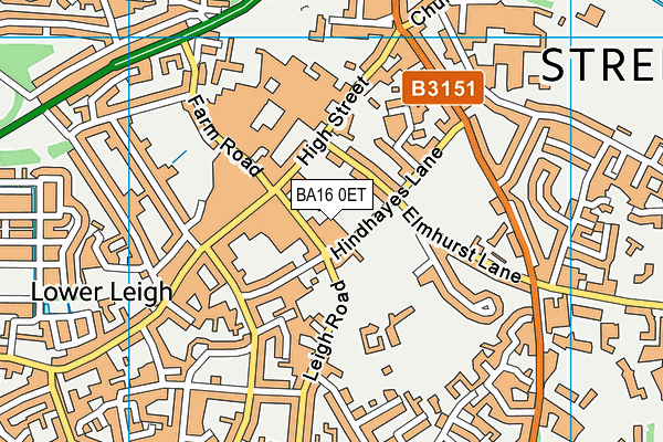 BA16 0ET map - OS VectorMap District (Ordnance Survey)