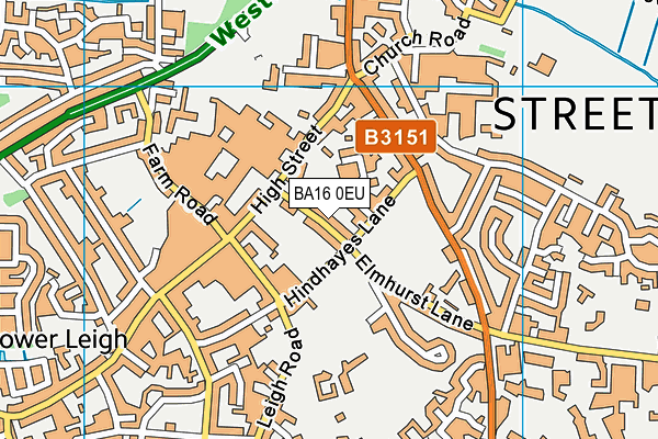 BA16 0EU map - OS VectorMap District (Ordnance Survey)