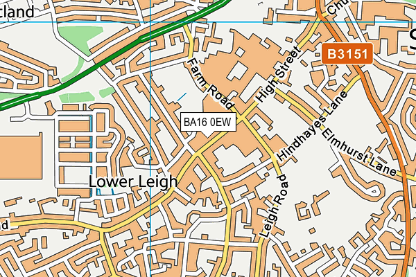 BA16 0EW map - OS VectorMap District (Ordnance Survey)