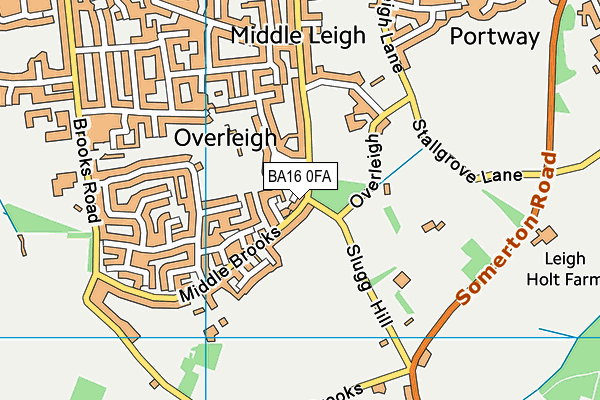 BA16 0FA map - OS VectorMap District (Ordnance Survey)