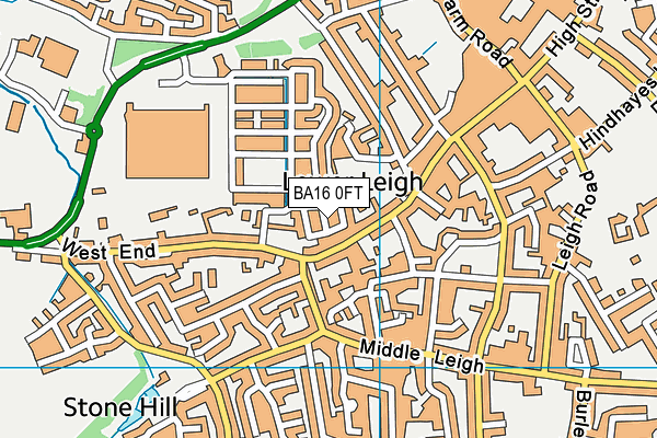 BA16 0FT map - OS VectorMap District (Ordnance Survey)