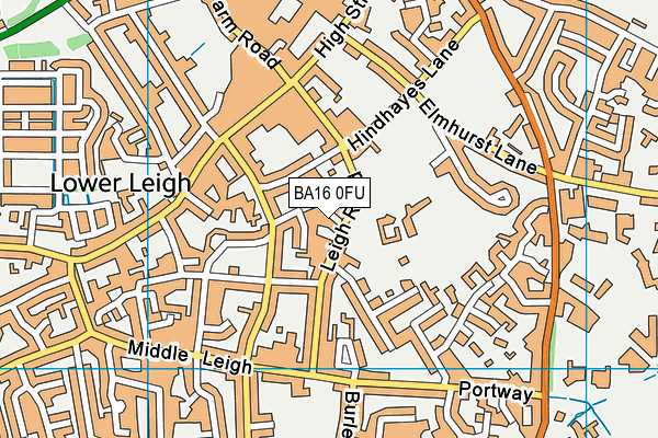 BA16 0FU map - OS VectorMap District (Ordnance Survey)