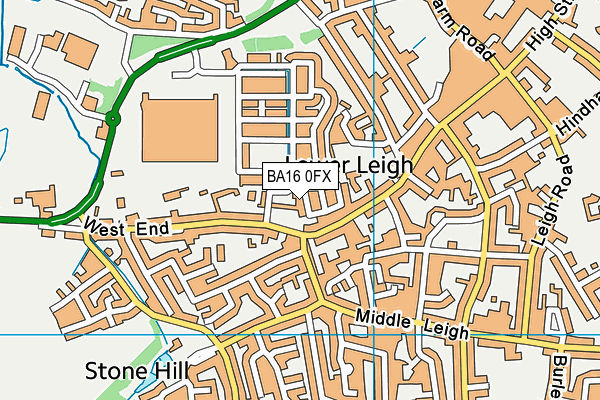 BA16 0FX map - OS VectorMap District (Ordnance Survey)