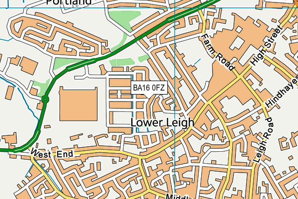 BA16 0FZ map - OS VectorMap District (Ordnance Survey)