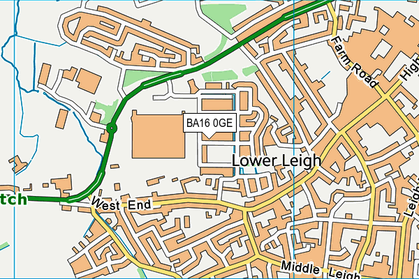 BA16 0GE map - OS VectorMap District (Ordnance Survey)