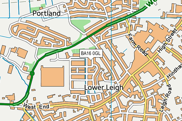 BA16 0GL map - OS VectorMap District (Ordnance Survey)