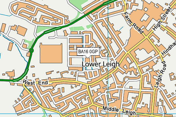 BA16 0GP map - OS VectorMap District (Ordnance Survey)