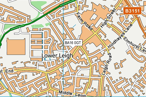 BA16 0GT map - OS VectorMap District (Ordnance Survey)