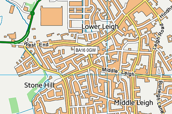 BA16 0GW map - OS VectorMap District (Ordnance Survey)