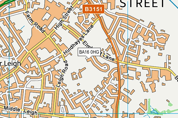 BA16 0HG map - OS VectorMap District (Ordnance Survey)