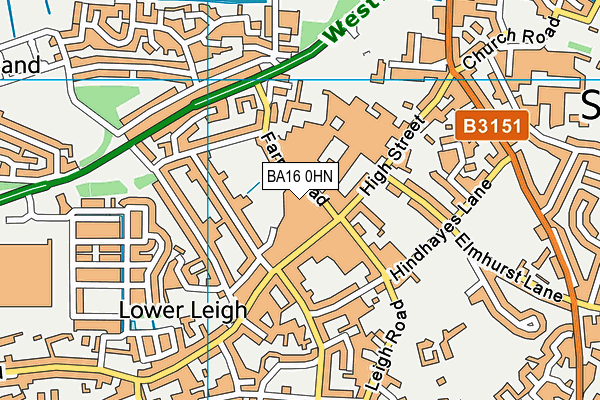 BA16 0HN map - OS VectorMap District (Ordnance Survey)