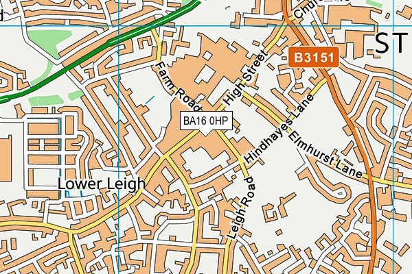 BA16 0HP map - OS VectorMap District (Ordnance Survey)