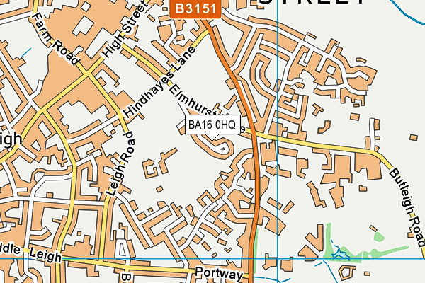 BA16 0HQ map - OS VectorMap District (Ordnance Survey)