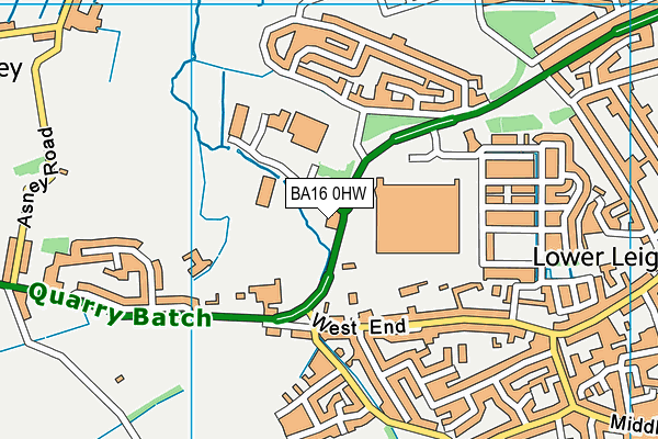 BA16 0HW map - OS VectorMap District (Ordnance Survey)