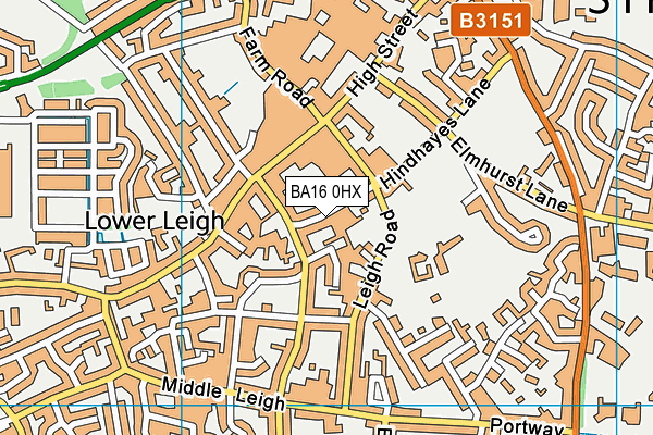 BA16 0HX map - OS VectorMap District (Ordnance Survey)
