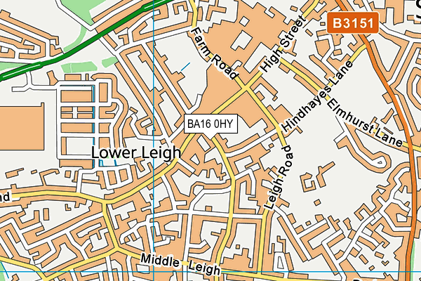 BA16 0HY map - OS VectorMap District (Ordnance Survey)