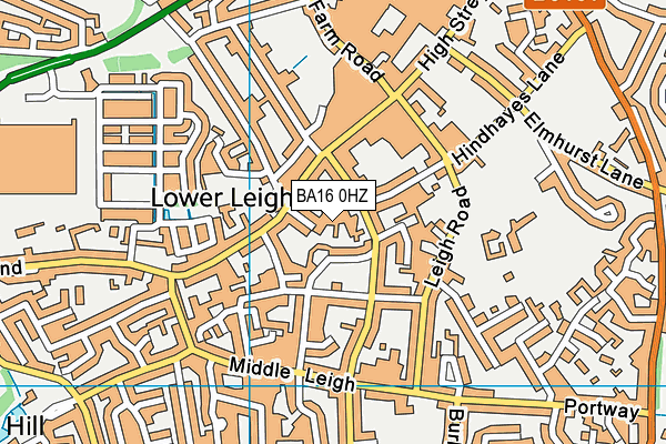 BA16 0HZ map - OS VectorMap District (Ordnance Survey)