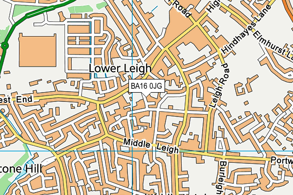 BA16 0JG map - OS VectorMap District (Ordnance Survey)