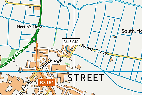 BA16 0JQ map - OS VectorMap District (Ordnance Survey)