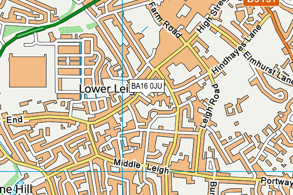 BA16 0JU map - OS VectorMap District (Ordnance Survey)