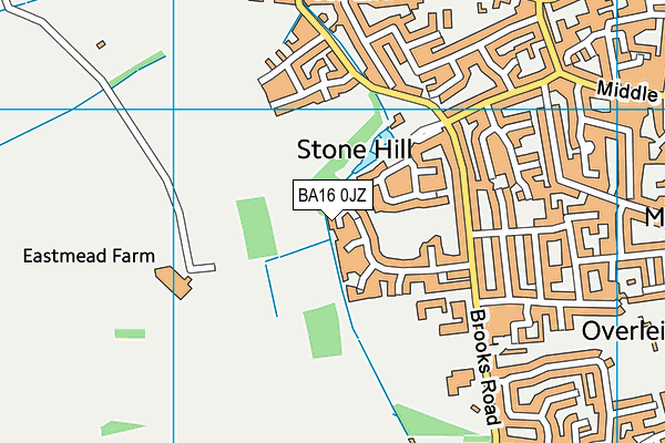 BA16 0JZ map - OS VectorMap District (Ordnance Survey)