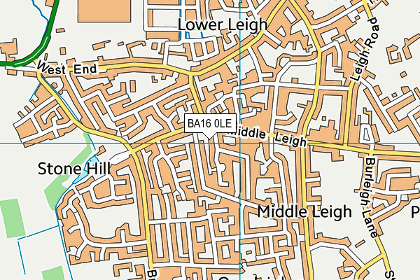 BA16 0LE map - OS VectorMap District (Ordnance Survey)