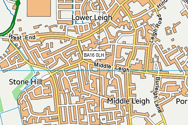 BA16 0LH map - OS VectorMap District (Ordnance Survey)