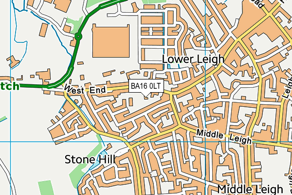 BA16 0LT map - OS VectorMap District (Ordnance Survey)