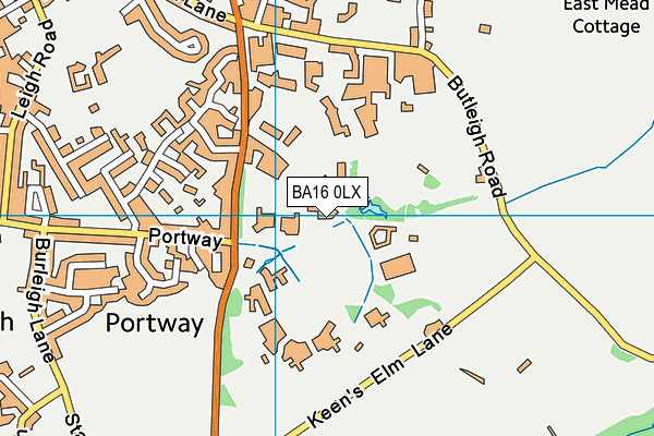 BA16 0LX map - OS VectorMap District (Ordnance Survey)