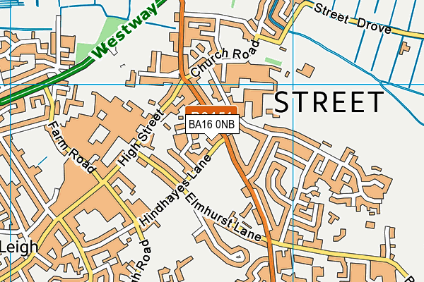 BA16 0NB map - OS VectorMap District (Ordnance Survey)