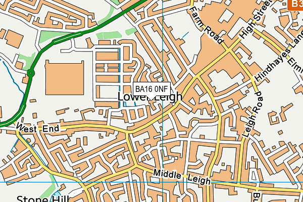 BA16 0NF map - OS VectorMap District (Ordnance Survey)