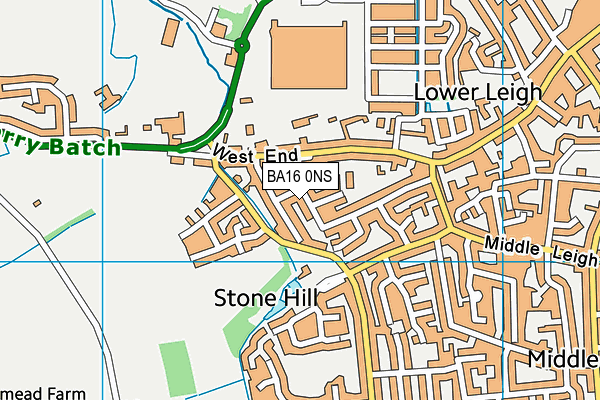 BA16 0NS map - OS VectorMap District (Ordnance Survey)