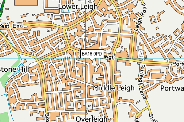 BA16 0PD map - OS VectorMap District (Ordnance Survey)