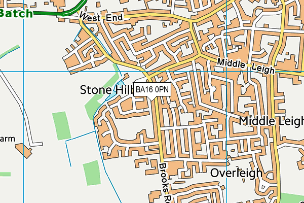 BA16 0PN map - OS VectorMap District (Ordnance Survey)