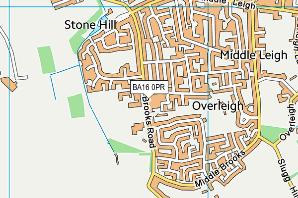 Brookside Community Primary School map (BA16 0PR) - OS VectorMap District (Ordnance Survey)