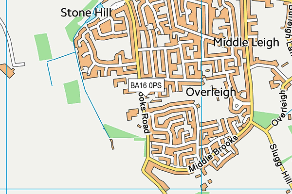 BA16 0PS map - OS VectorMap District (Ordnance Survey)
