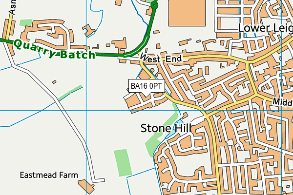 BA16 0PT map - OS VectorMap District (Ordnance Survey)