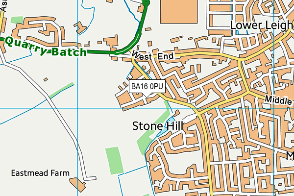 BA16 0PU map - OS VectorMap District (Ordnance Survey)