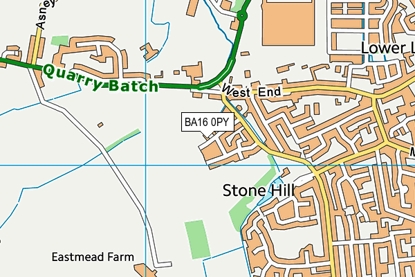 BA16 0PY map - OS VectorMap District (Ordnance Survey)