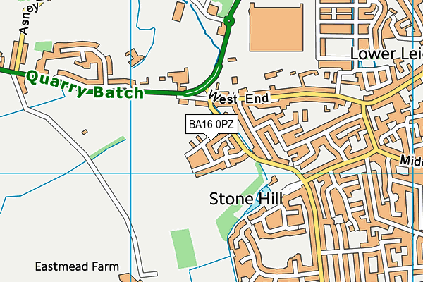 BA16 0PZ map - OS VectorMap District (Ordnance Survey)