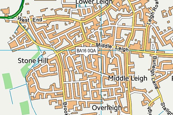 BA16 0QA map - OS VectorMap District (Ordnance Survey)