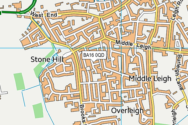 BA16 0QD map - OS VectorMap District (Ordnance Survey)