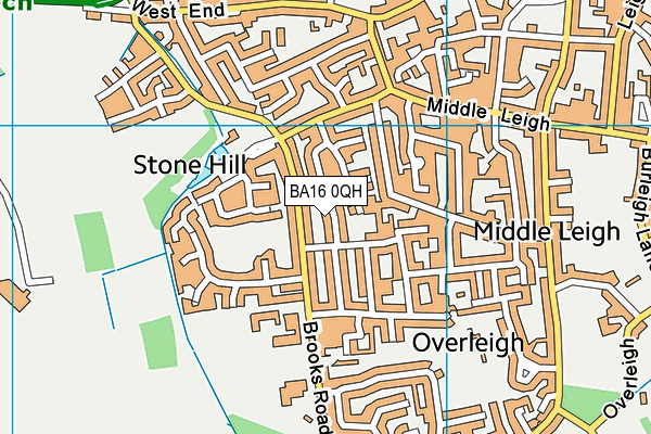 BA16 0QH map - OS VectorMap District (Ordnance Survey)