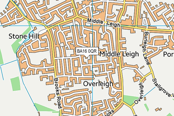 BA16 0QR map - OS VectorMap District (Ordnance Survey)