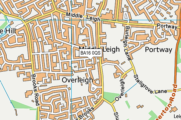 BA16 0QS map - OS VectorMap District (Ordnance Survey)