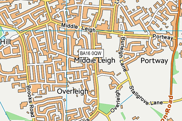 BA16 0QW map - OS VectorMap District (Ordnance Survey)