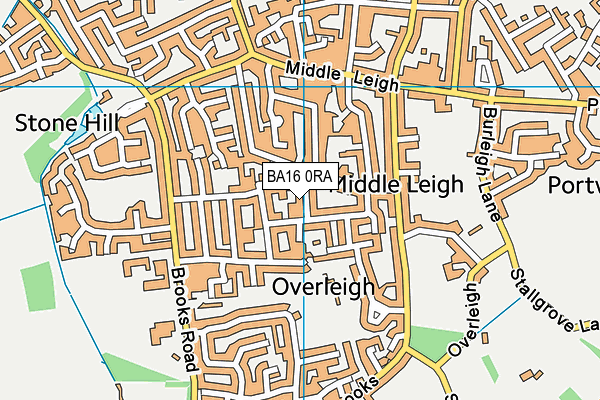 BA16 0RA map - OS VectorMap District (Ordnance Survey)